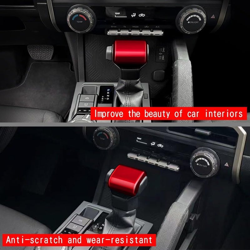 BORUIEN for Toyota Tacoma 2024 2025 and 4Runner 2025 Interior Accessories Center Console ABS Gear Shift Decor Cover Dashboard Trim (Dark Red, Gear Shift Decor) - Image 5